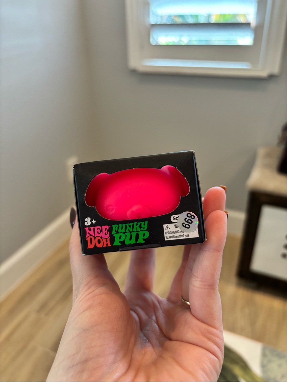 Needoh Funky Pup pink Squishy fidget toy